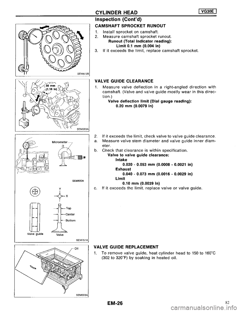 NISSAN MAXIMA 1994 A32 / 4.G Engine Mechanical Owners Manual 82 NISSAN MAXIMA 1994 A32 / 4.G Engine Mechanical Owners Manual 82