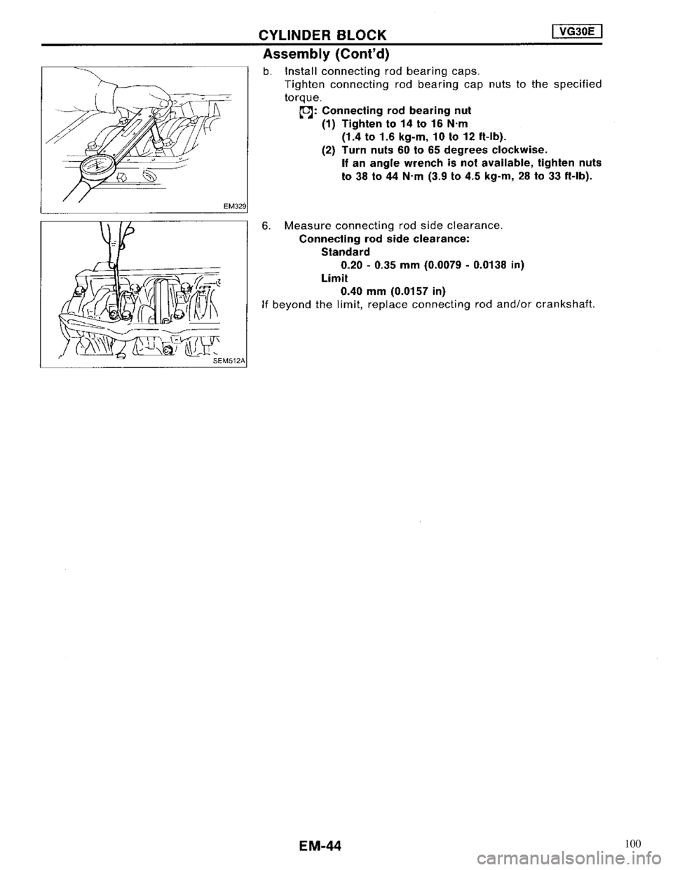 NISSAN MAXIMA 1994 A32 / 4.G Engine Mechanical Service Manual 100 NISSAN MAXIMA 1994 A32 / 4.G Engine Mechanical Service Manual 100