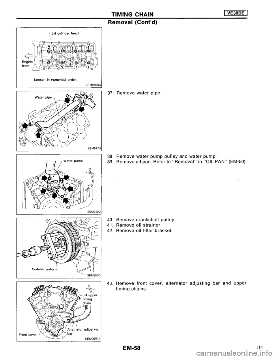 NISSAN MAXIMA 1994 A32 / 4.G Engine Mechanical Repair Manual 114 NISSAN MAXIMA 1994 A32 / 4.G Engine Mechanical Repair Manual 114