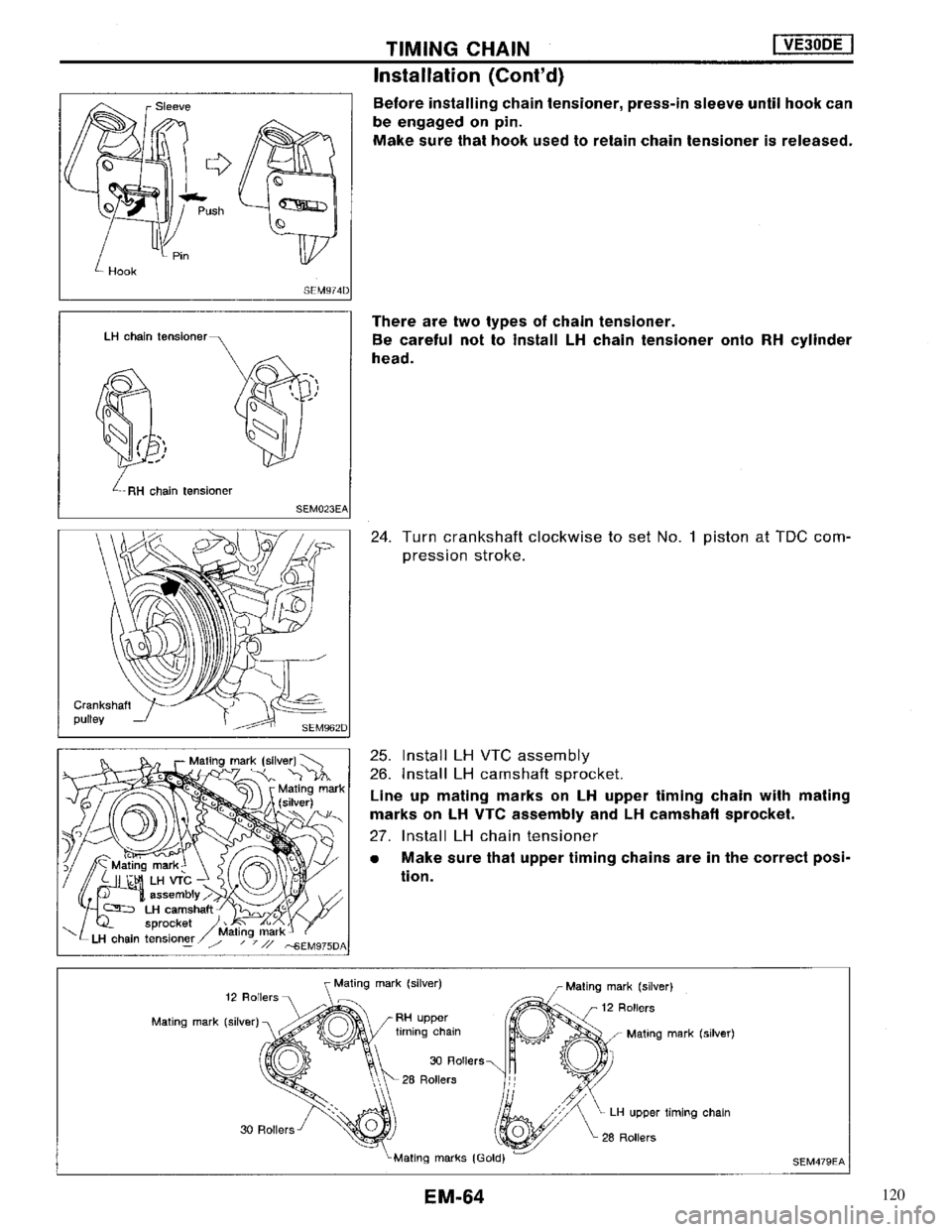 NISSAN MAXIMA 1994 A32 / 4.G Engine Mechanical Repair Manual 120 NISSAN MAXIMA 1994 A32 / 4.G Engine Mechanical Repair Manual 120