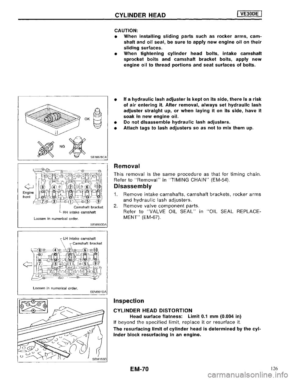 NISSAN MAXIMA 1994 A32 / 4.G Engine Mechanical Repair Manual 126 NISSAN MAXIMA 1994 A32 / 4.G Engine Mechanical Repair Manual 126