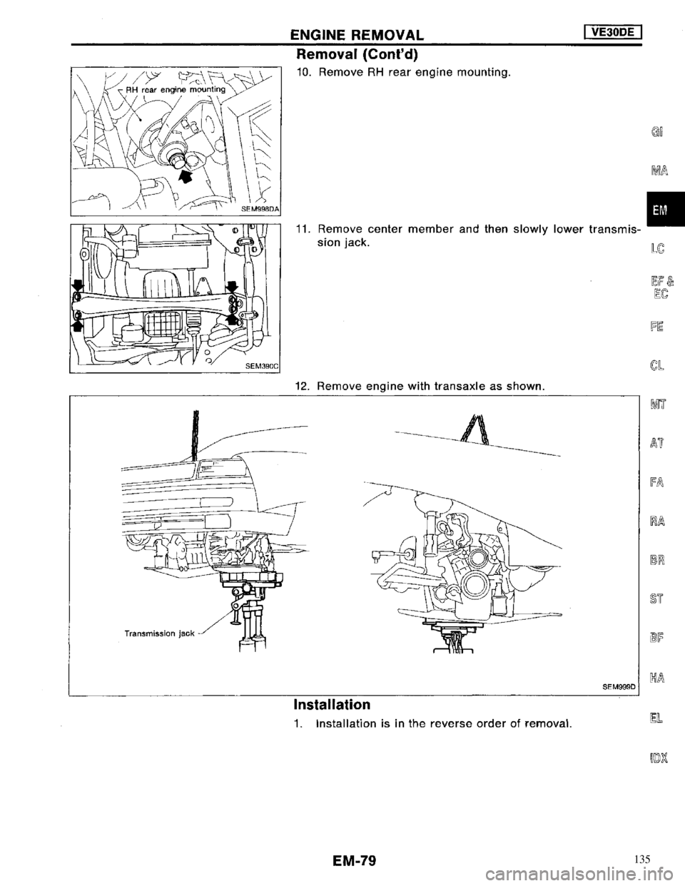 NISSAN MAXIMA 1994 A32 / 4.G Engine Mechanical Manual PDF 135 NISSAN MAXIMA 1994 A32 / 4.G Engine Mechanical Manual PDF 135
