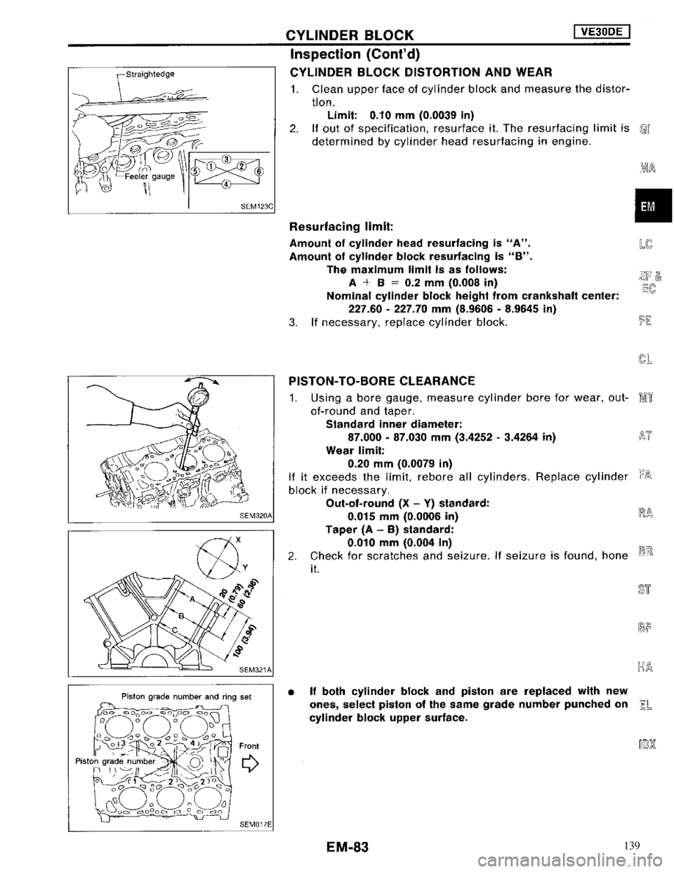 NISSAN MAXIMA 1994 A32 / 4.G Engine Mechanical Manual Online 139 NISSAN MAXIMA 1994 A32 / 4.G Engine Mechanical Manual Online 139