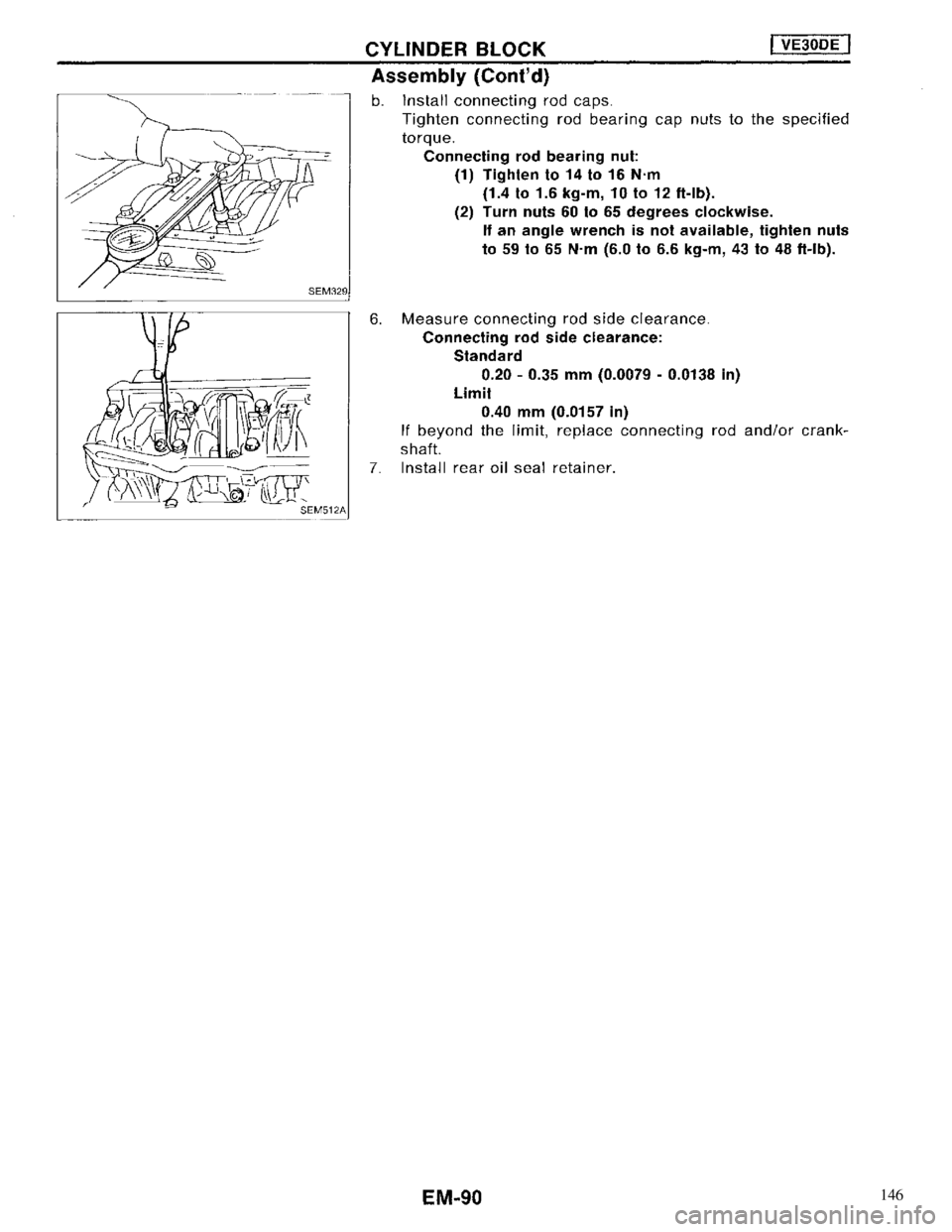 NISSAN MAXIMA 1994 A32 / 4.G Engine Mechanical Manual Online 146 NISSAN MAXIMA 1994 A32 / 4.G Engine Mechanical Manual Online 146
