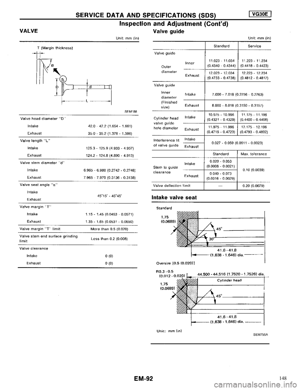 NISSAN MAXIMA 1994 A32 / 4.G Engine Mechanical Owners Manual 148 NISSAN MAXIMA 1994 A32 / 4.G Engine Mechanical Owners Manual 148