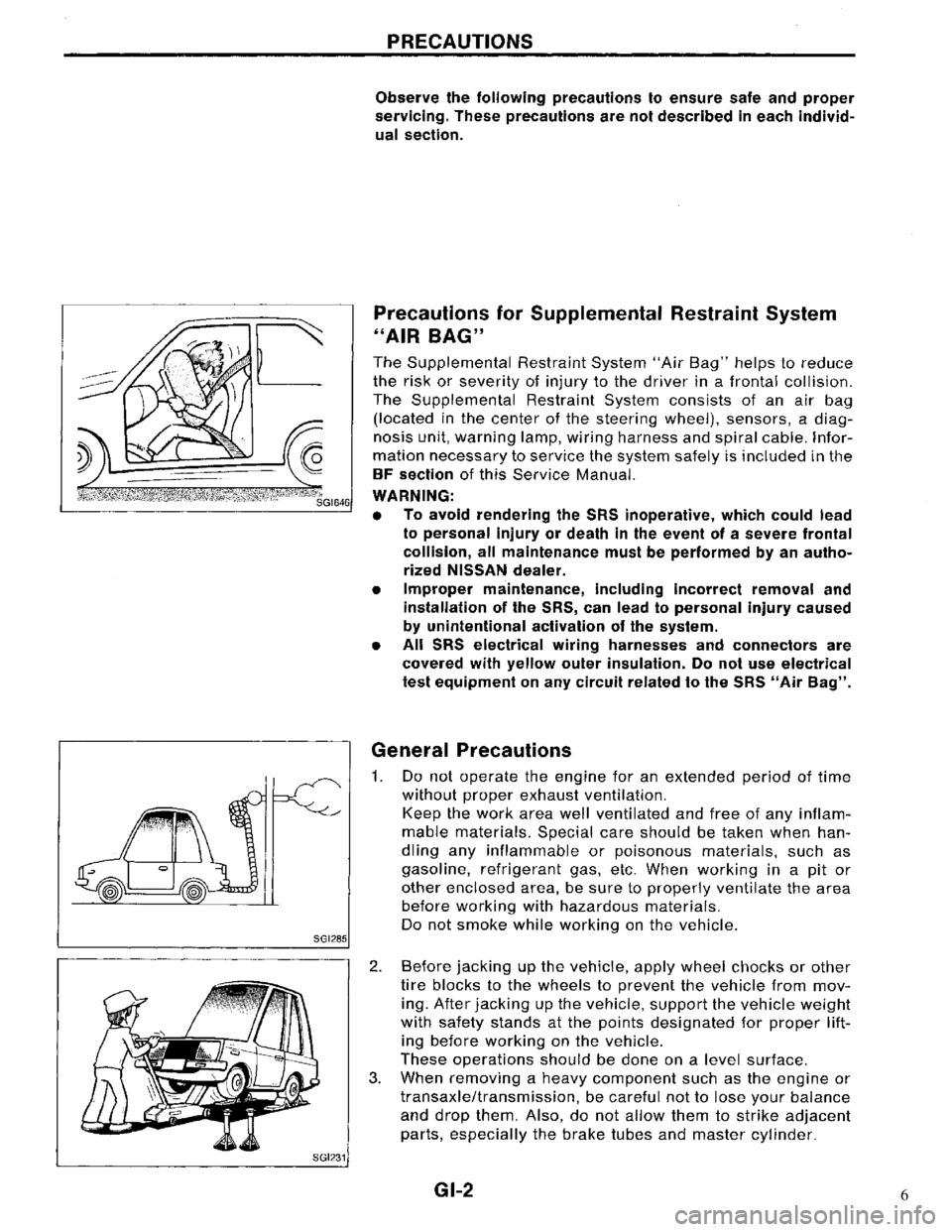 NISSAN MAXIMA 1994 A32 / 4.G General Information Workshop Manual 6 