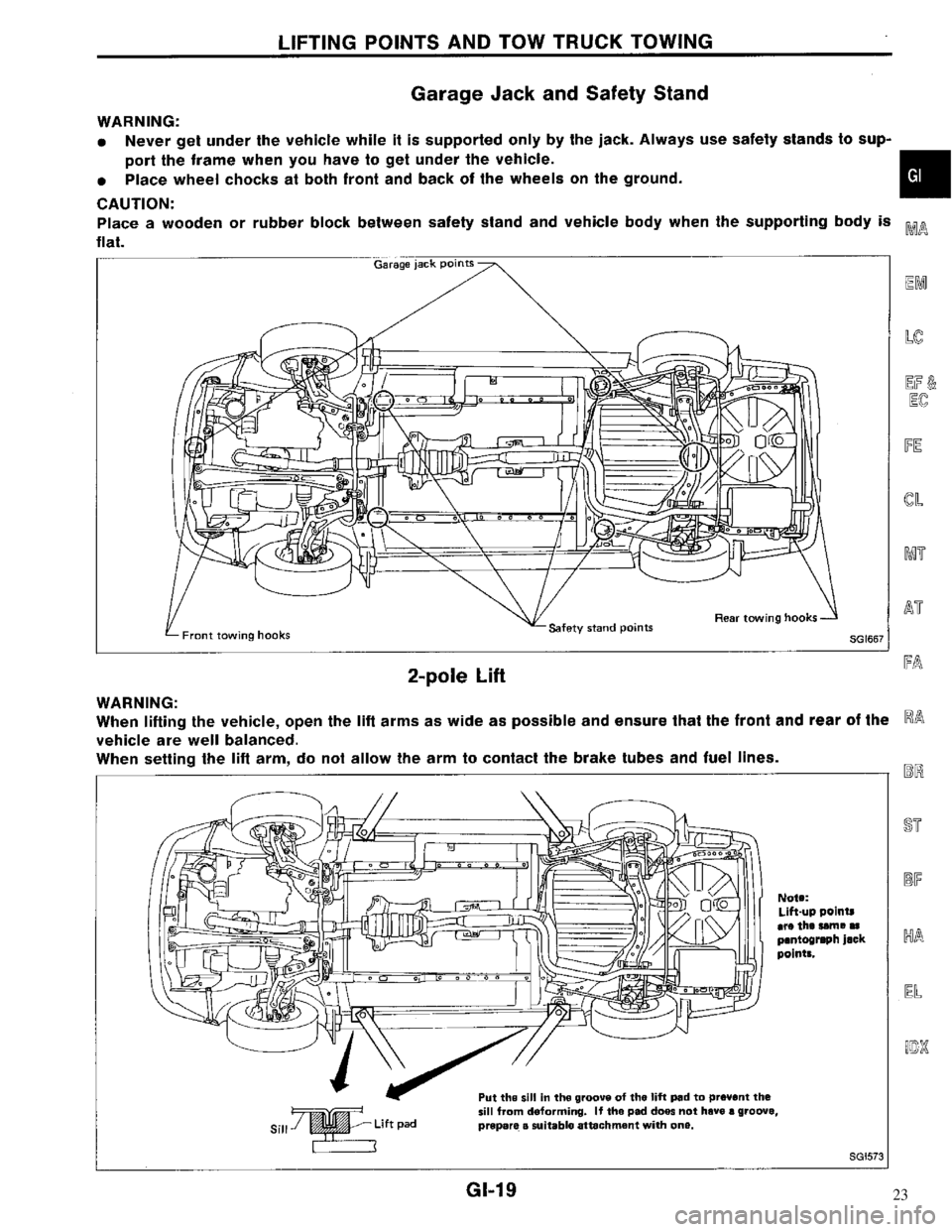 NISSAN MAXIMA 1994 A32 / 4.G General Information User Guide 23 