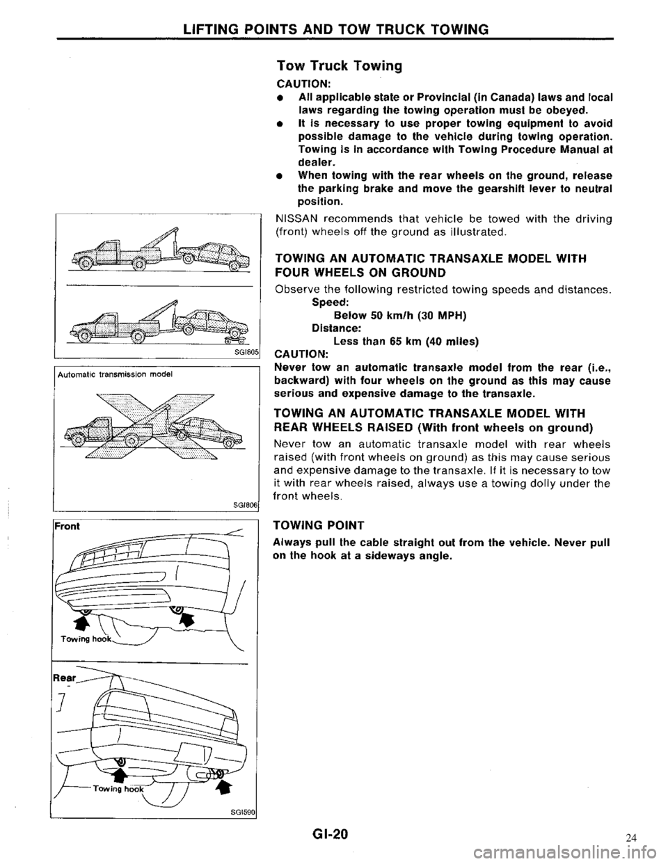 NISSAN MAXIMA 1994 A32 / 4.G General Information User Guide 24 