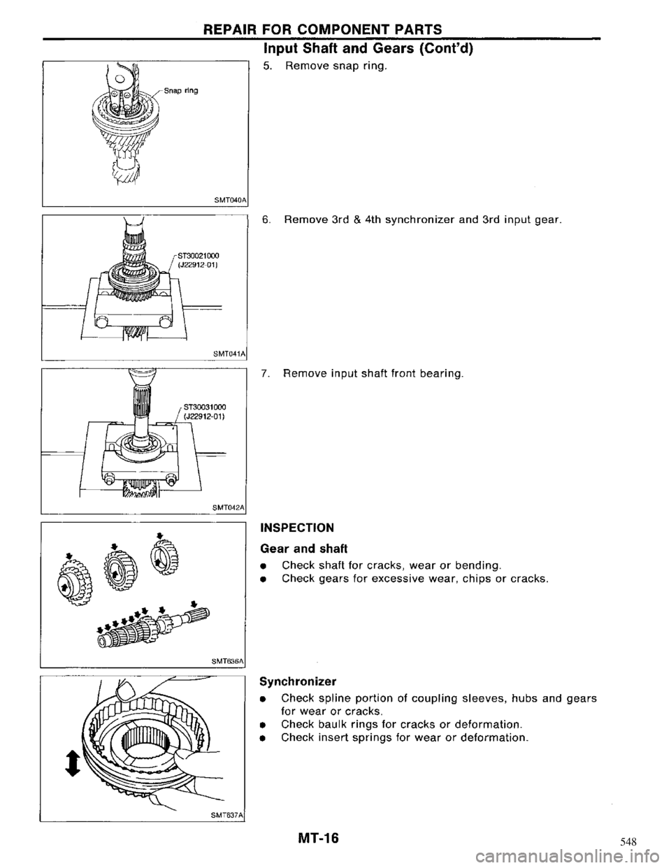 NISSAN MAXIMA 1994 A32 / 4.G Manual Transaxle User Guide 548 NISSAN MAXIMA 1994 A32 / 4.G Manual Transaxle User Guide 548