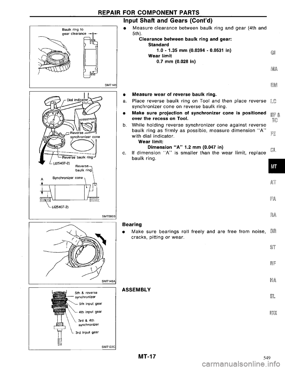 NISSAN MAXIMA 1994 A32 / 4.G Manual Transaxle User Guide 549 NISSAN MAXIMA 1994 A32 / 4.G Manual Transaxle User Guide 549