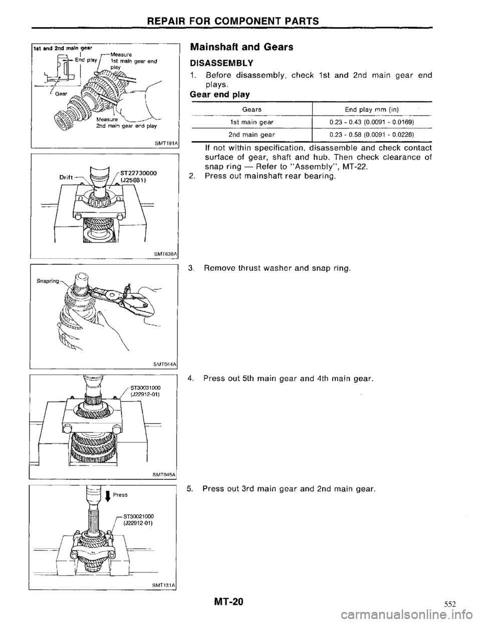 NISSAN MAXIMA 1994 A32 / 4.G Manual Transaxle User Guide 552 NISSAN MAXIMA 1994 A32 / 4.G Manual Transaxle User Guide 552