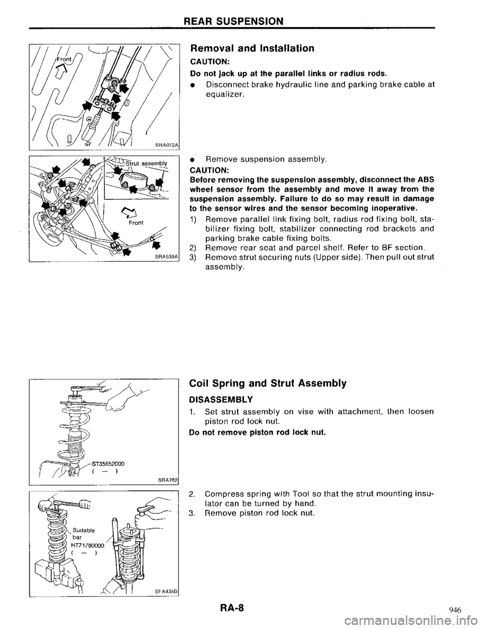 NISSAN MAXIMA 1994 A32 / 4.G Rear Axle Workshop Manual 946 