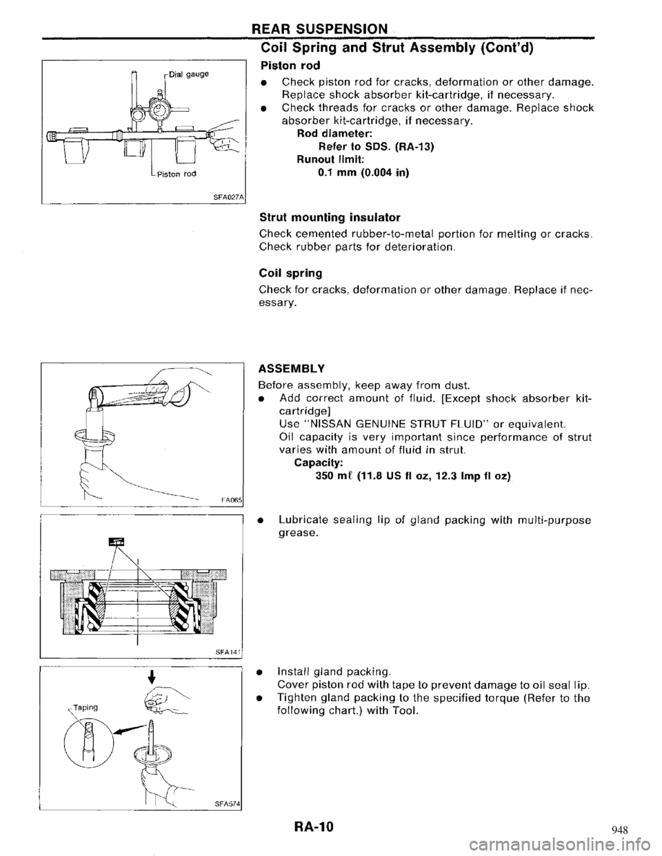 NISSAN MAXIMA 1994 A32 / 4.G Rear Axle Workshop Manual 948 