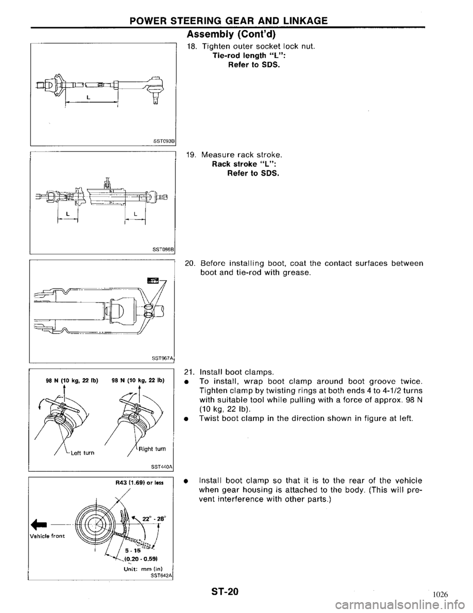 NISSAN MAXIMA 1994 A32 / 4.G Steering System User Guide 1026 