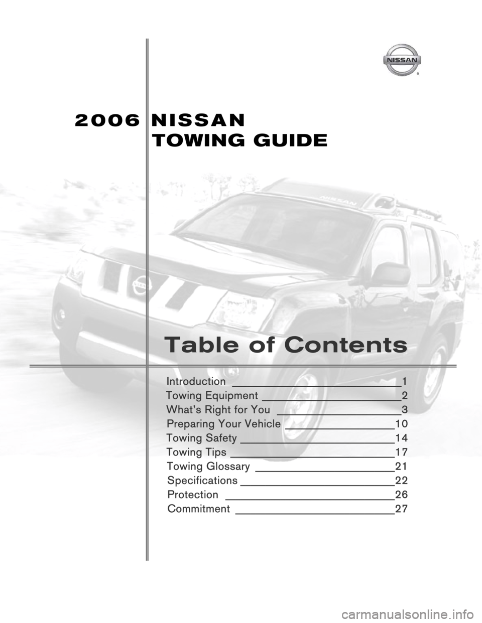 NISSAN QUEST 2006 V42 / 3.G Towing Guide 