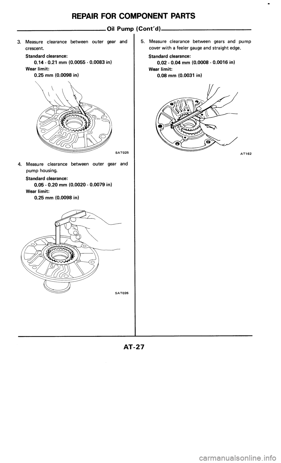 NISSAN 300ZX 1985 Z31 Automatic Transmission Owners Manual 