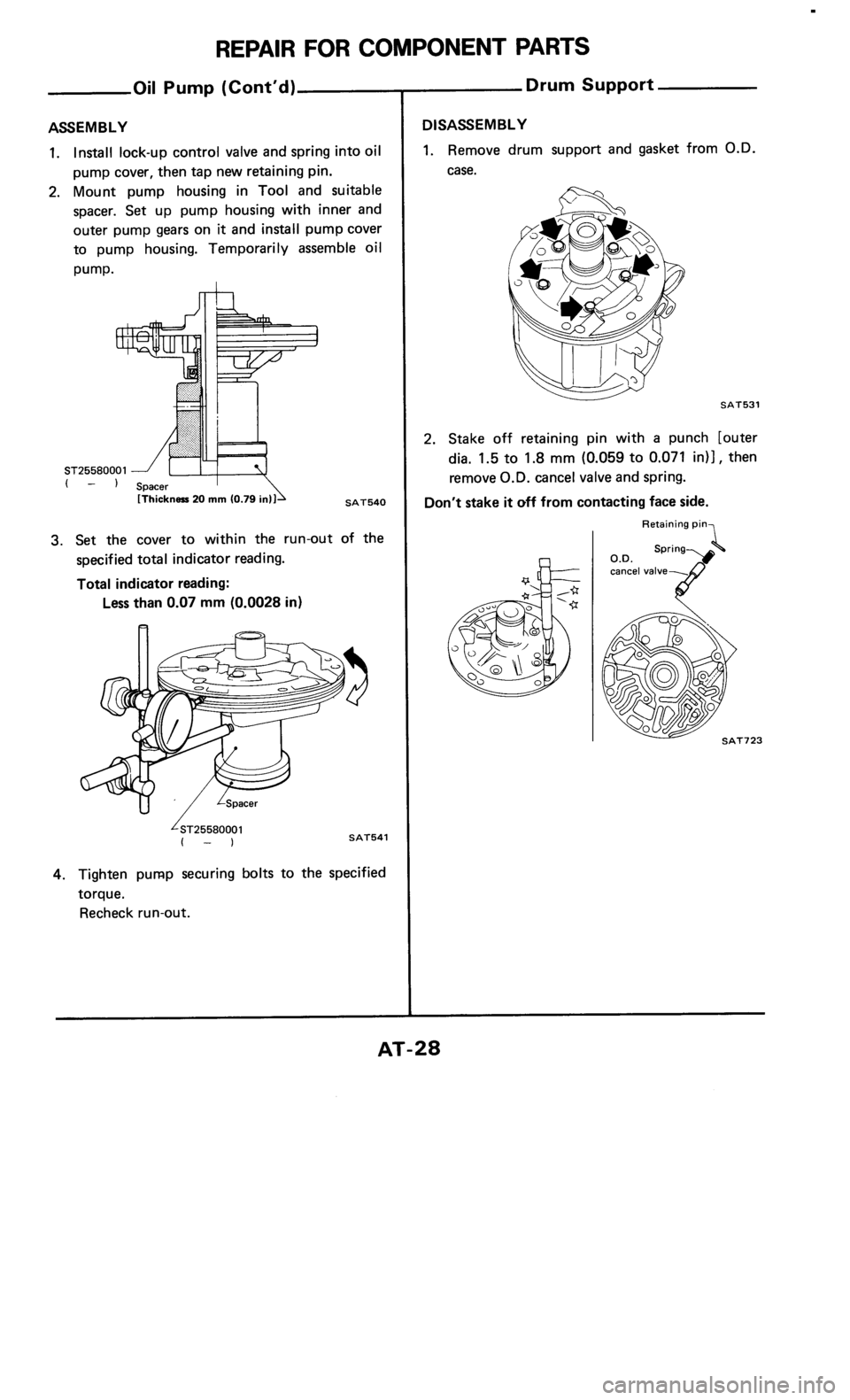 NISSAN 300ZX 1985 Z31 Automatic Transmission Owners Manual 