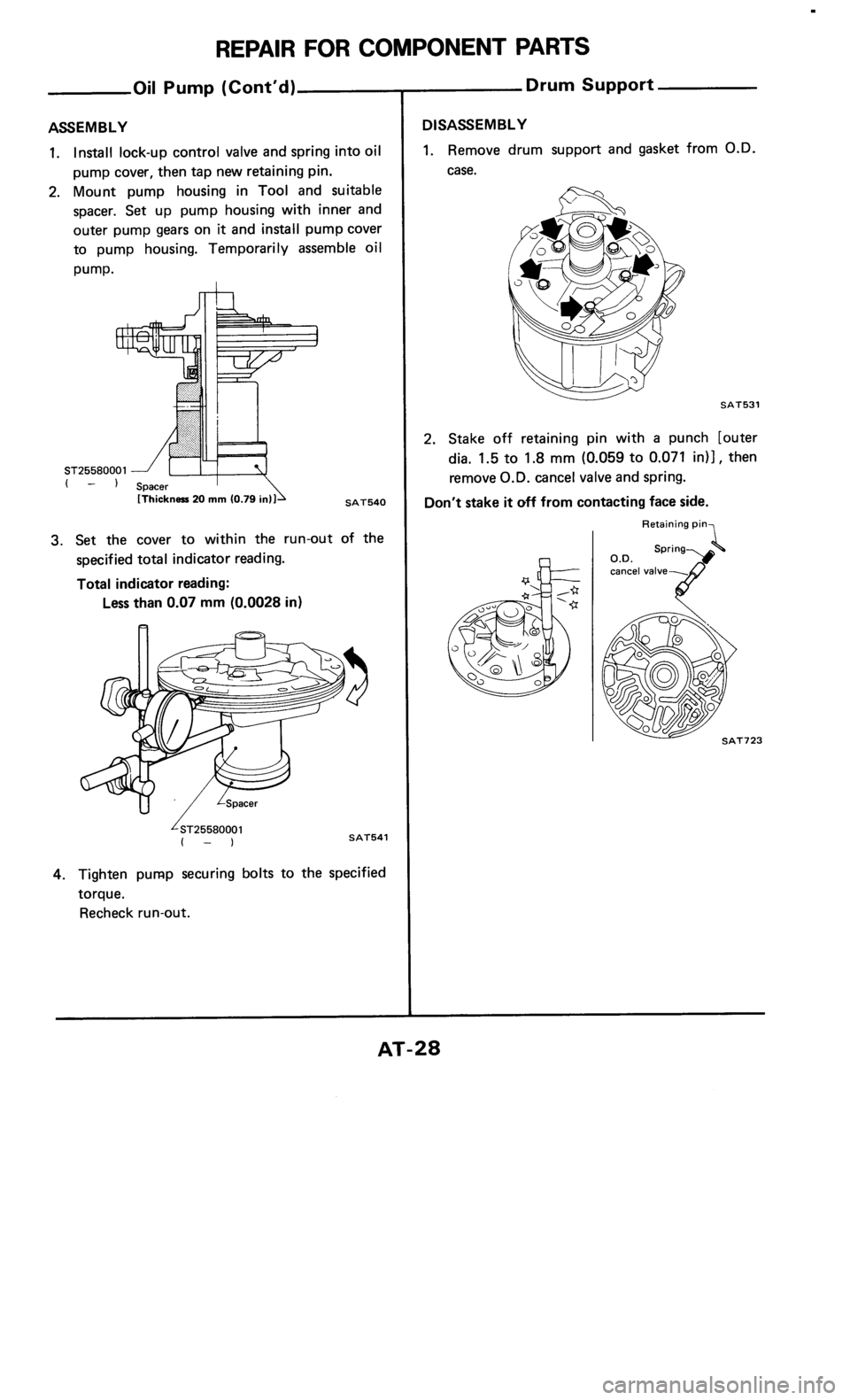 NISSAN 300ZX 1986 Z31 Automatic Transmission Owners Manual 