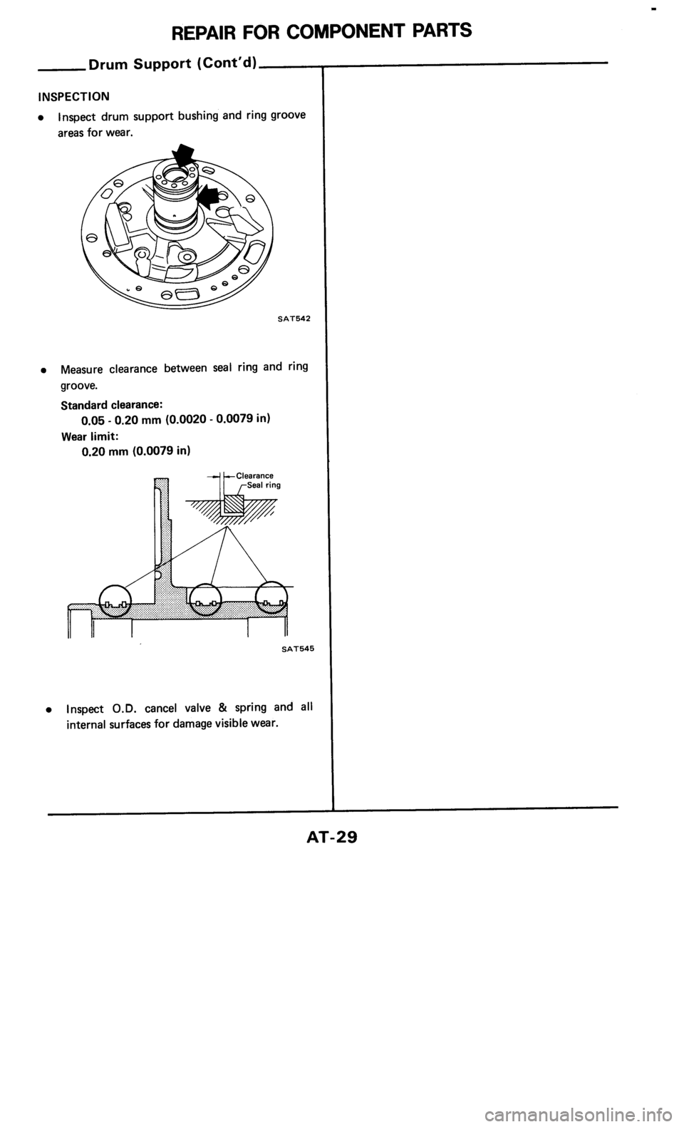 NISSAN 300ZX 1986 Z31 Automatic Transmission Owners Manual 