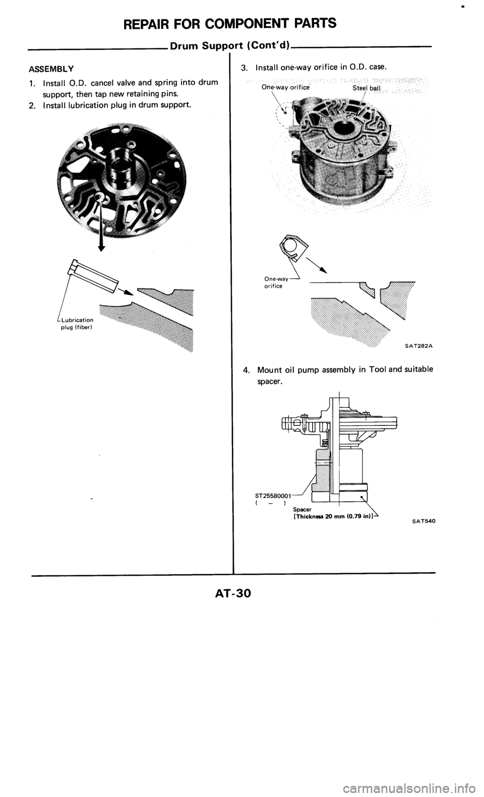 NISSAN 300ZX 1986 Z31 Automatic Transmission Owners Manual 