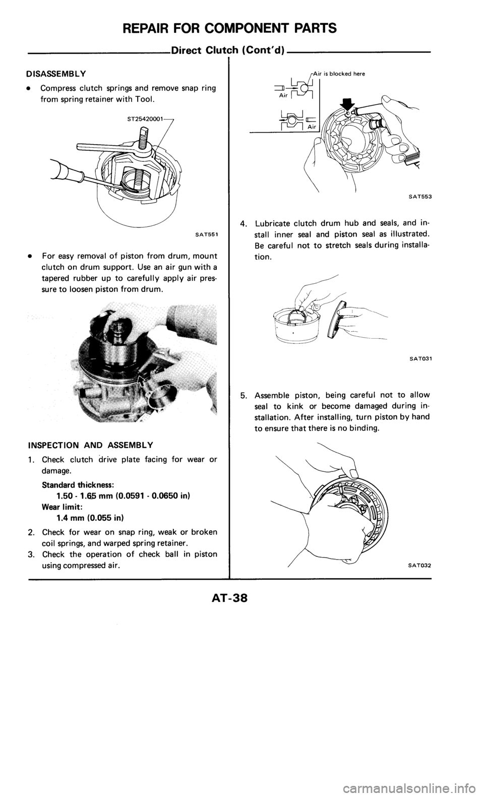 NISSAN 300ZX 1986 Z31 Automatic Transmission Owners Guide 