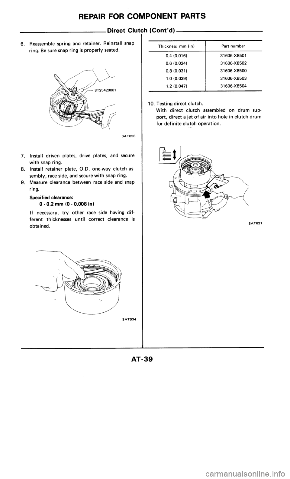 NISSAN 300ZX 1985 Z31 Automatic Transmission Owners Guide 