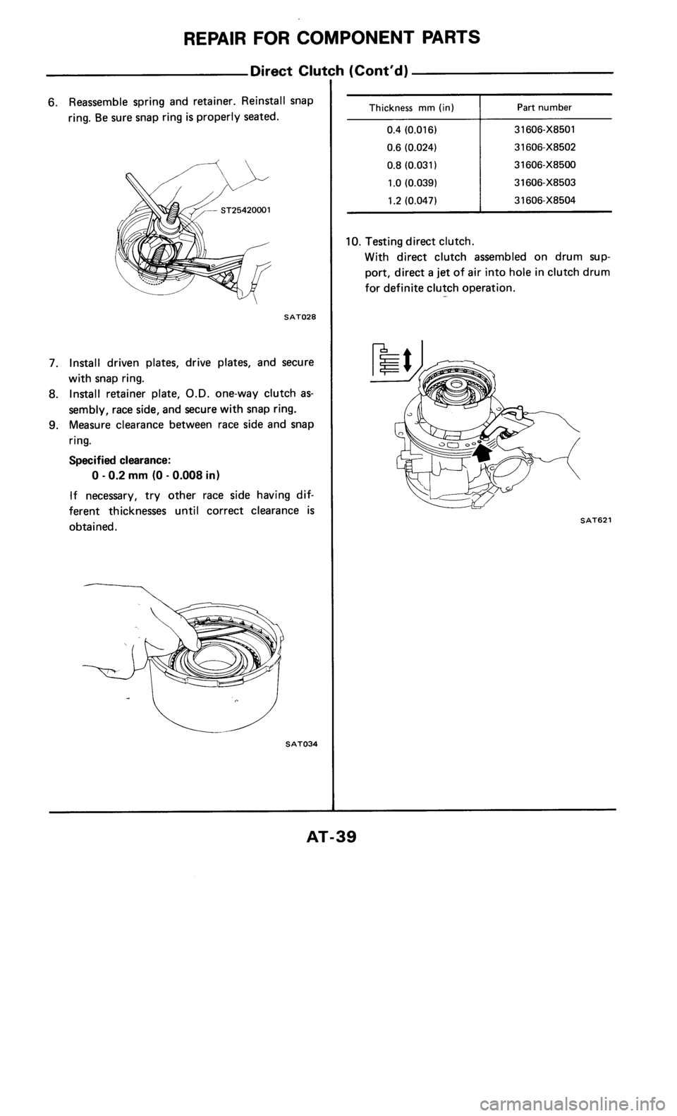 NISSAN 300ZX 1986 Z31 Automatic Transmission Owners Guide 