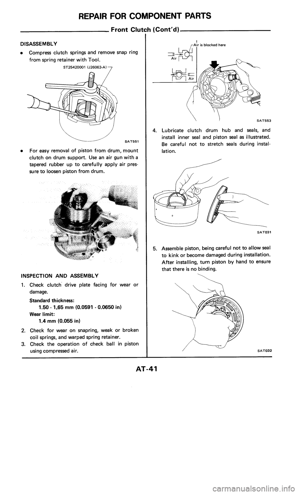 NISSAN 300ZX 1986 Z31 Automatic Transmission Service Manual 