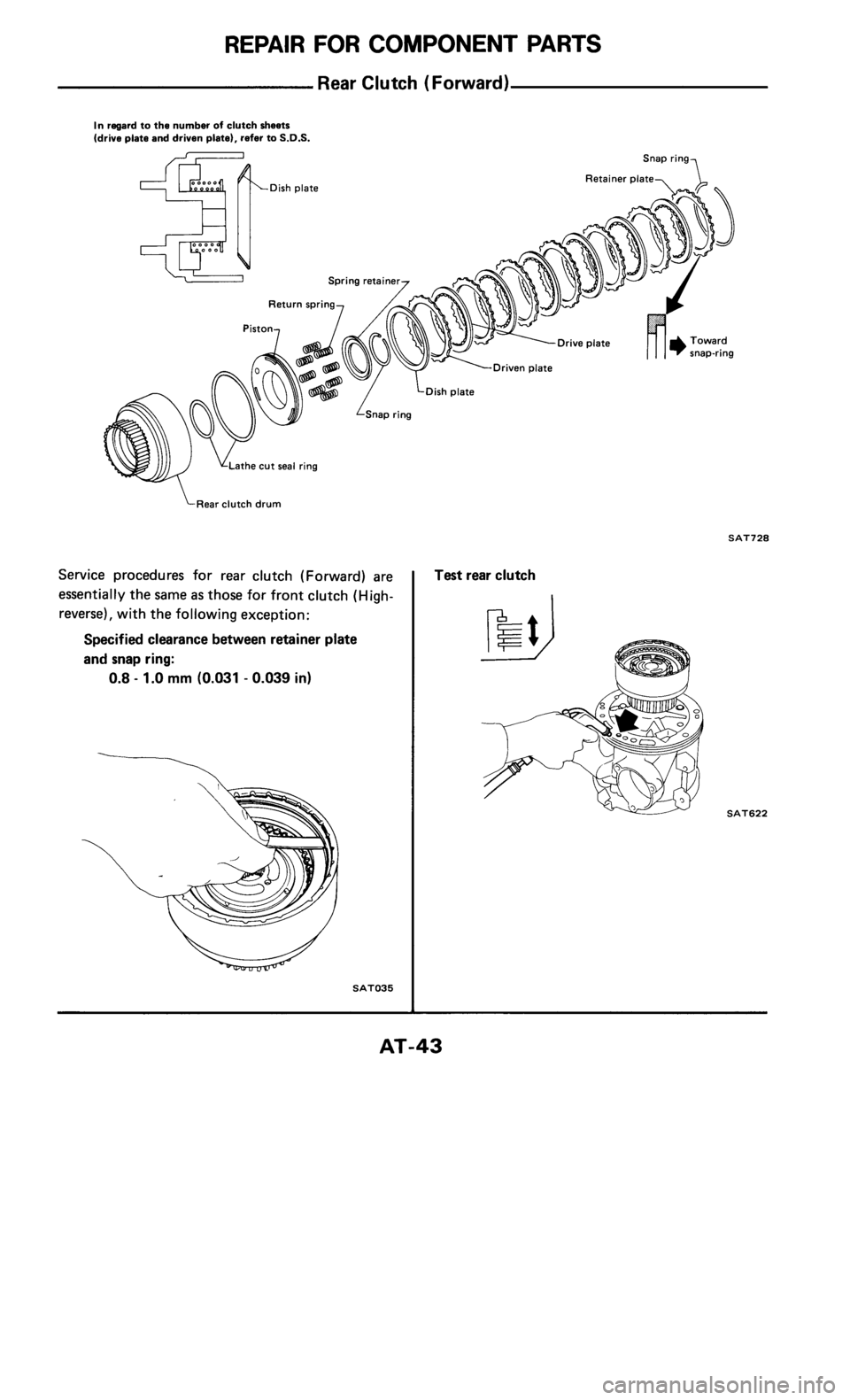 NISSAN 300ZX 1986 Z31 Automatic Transmission Service Manual 