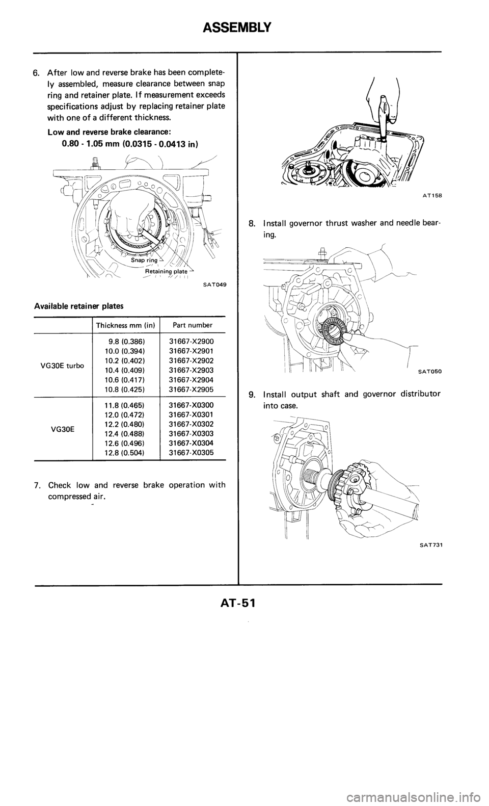 NISSAN 300ZX 1986 Z31 Automatic Transmission Repair Manual 