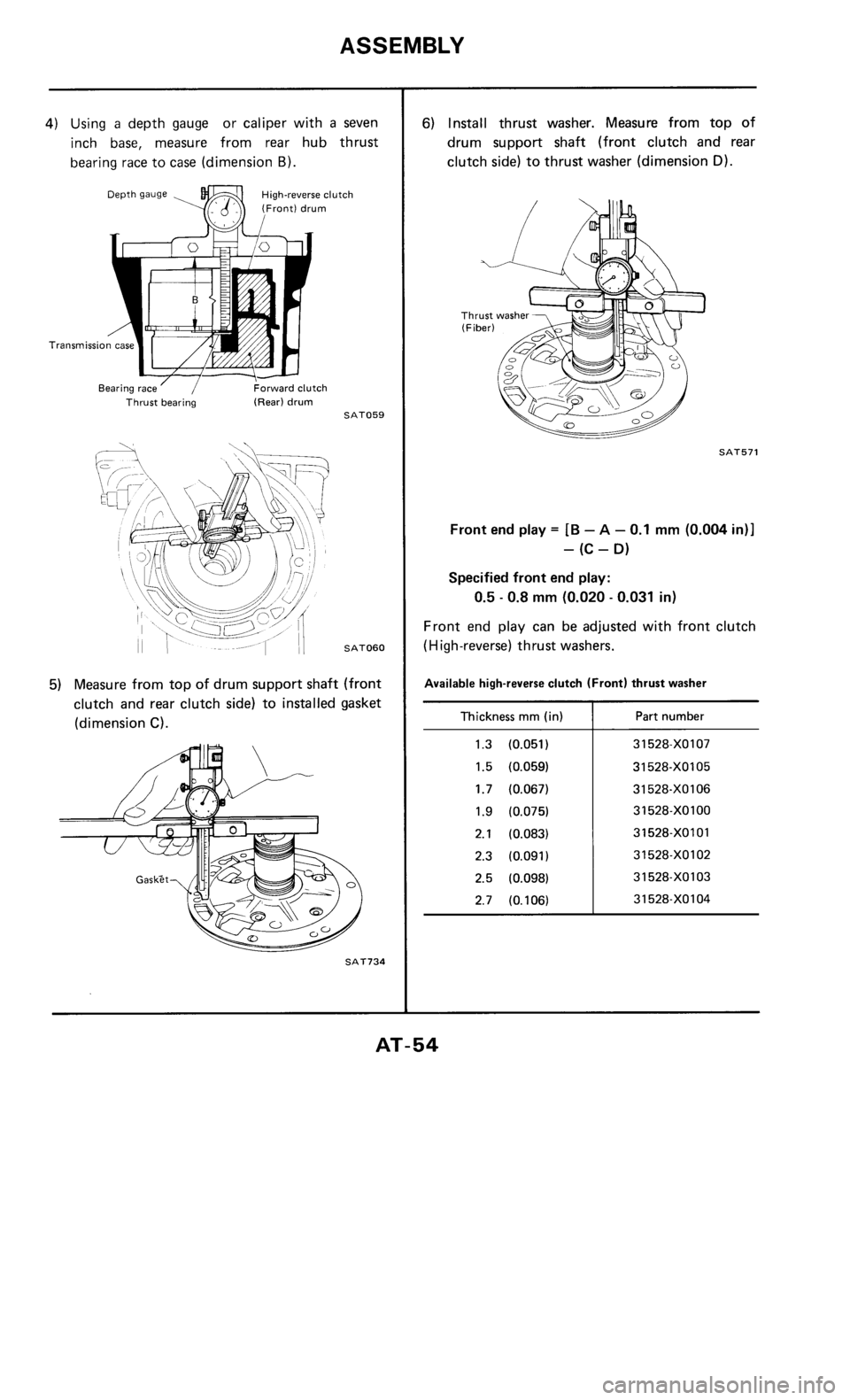 NISSAN 300ZX 1985 Z31 Automatic Transmission Repair Manual 