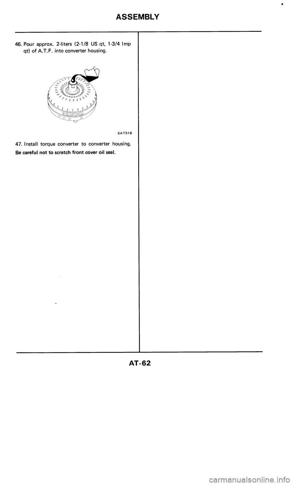 NISSAN 300ZX 1985 Z31 Automatic Transmission Repair Manual 