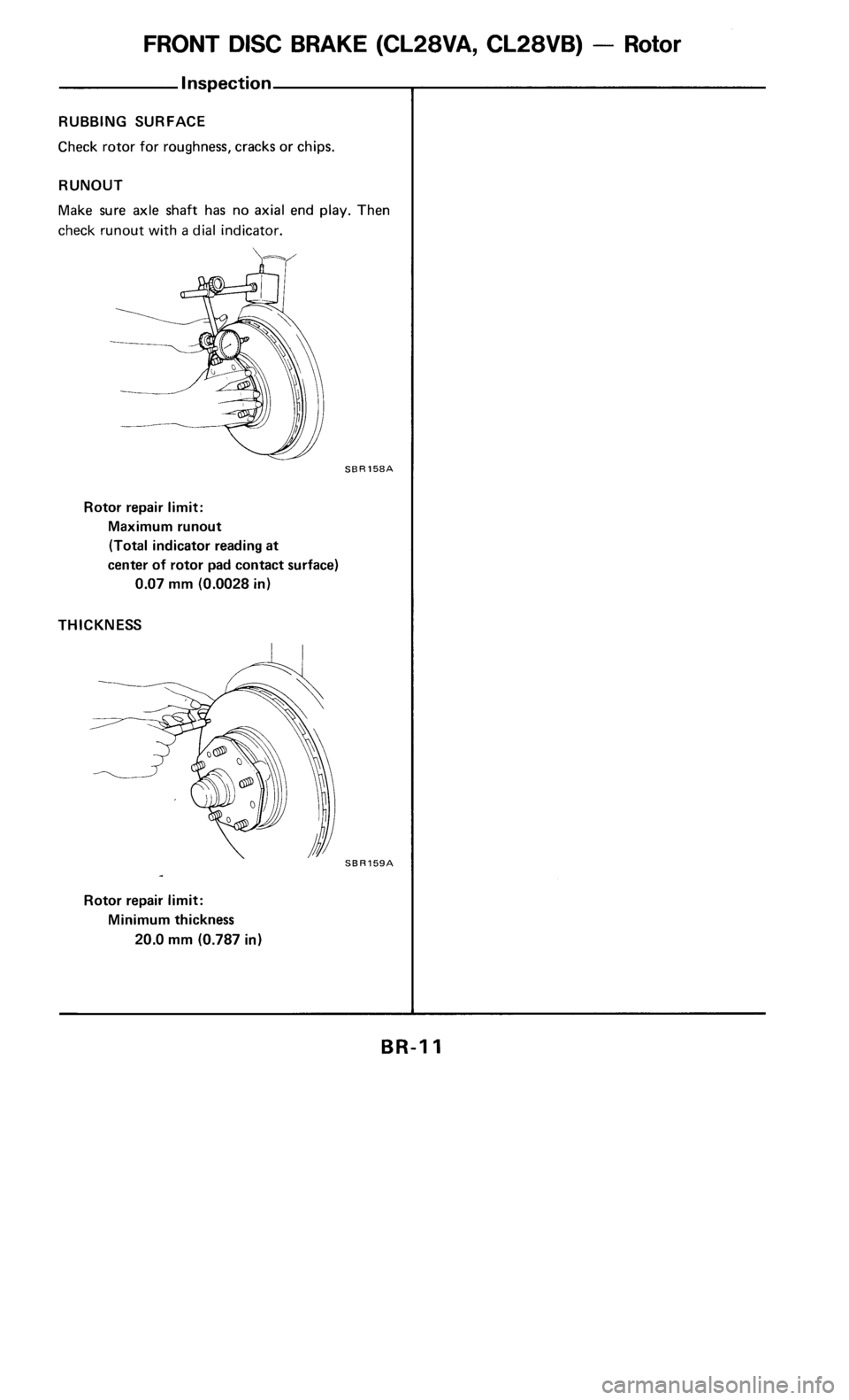 NISSAN 300ZX 1986 Z31 Brake System User Guide 