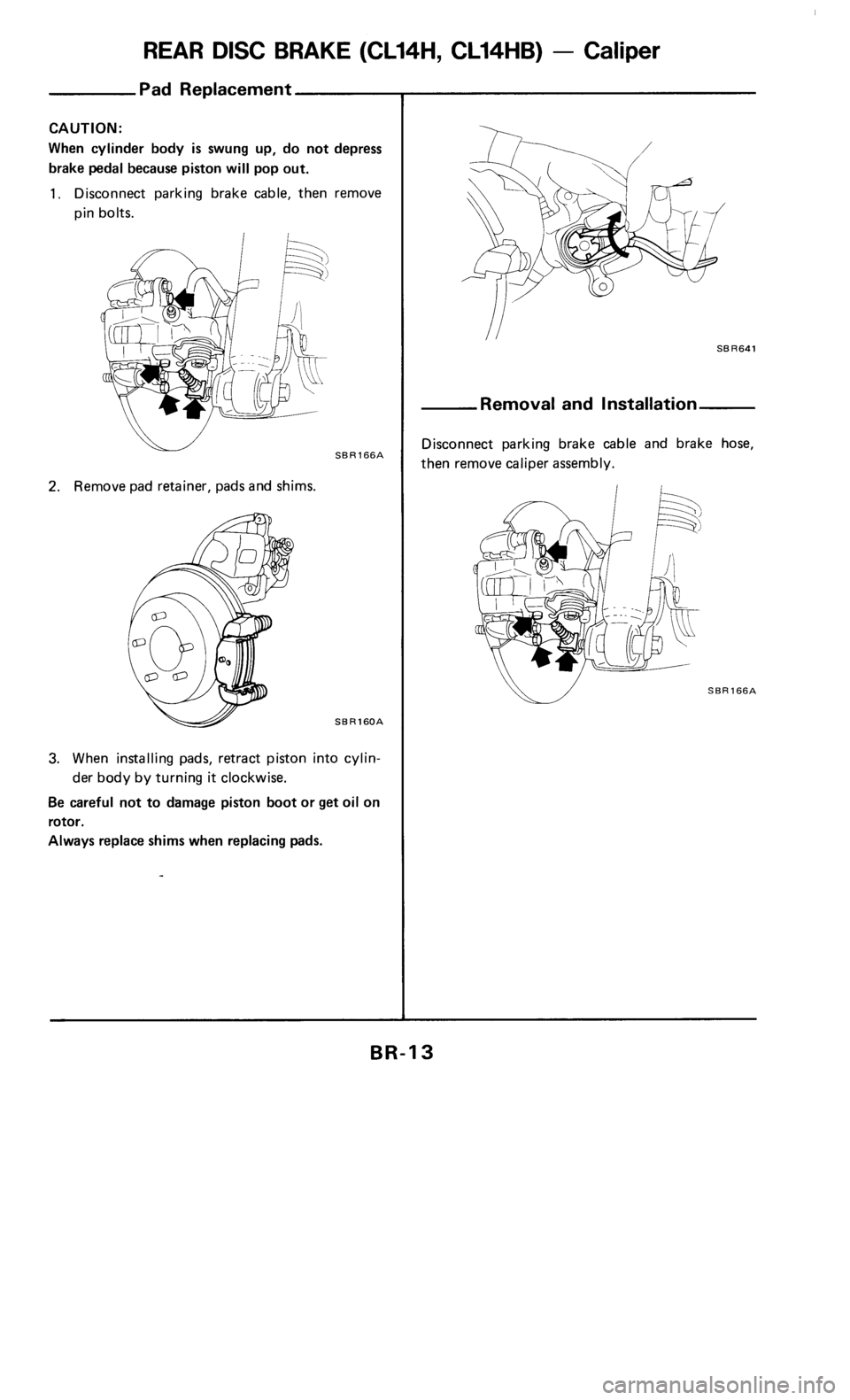 NISSAN 300ZX 1985 Z31 Brake System User Guide 