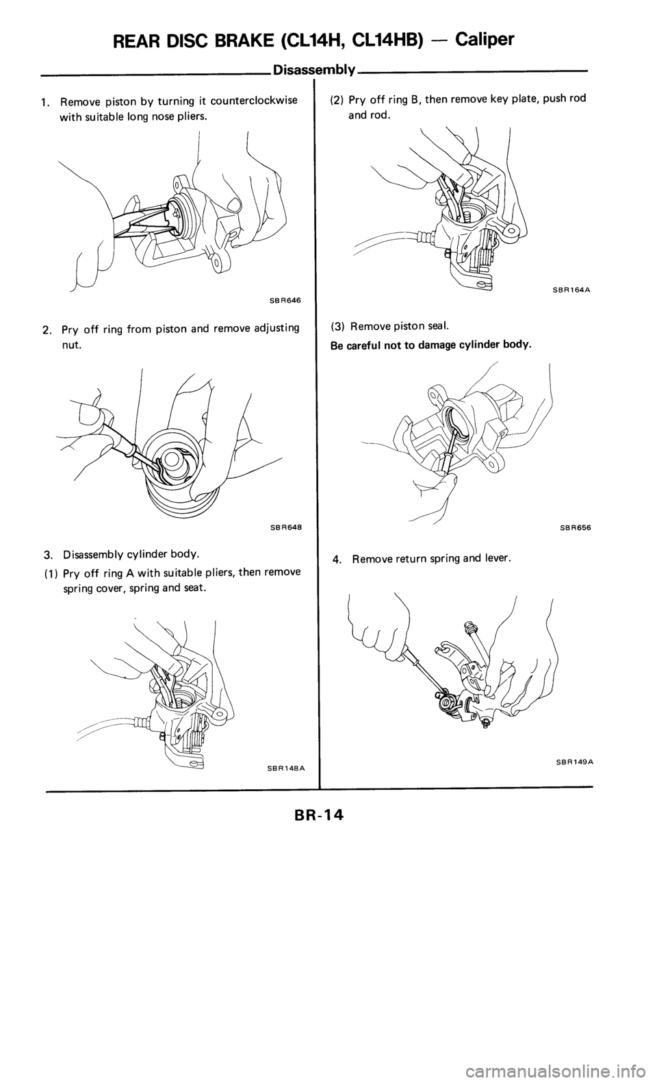 NISSAN 300ZX 1986 Z31 Brake System User Guide 