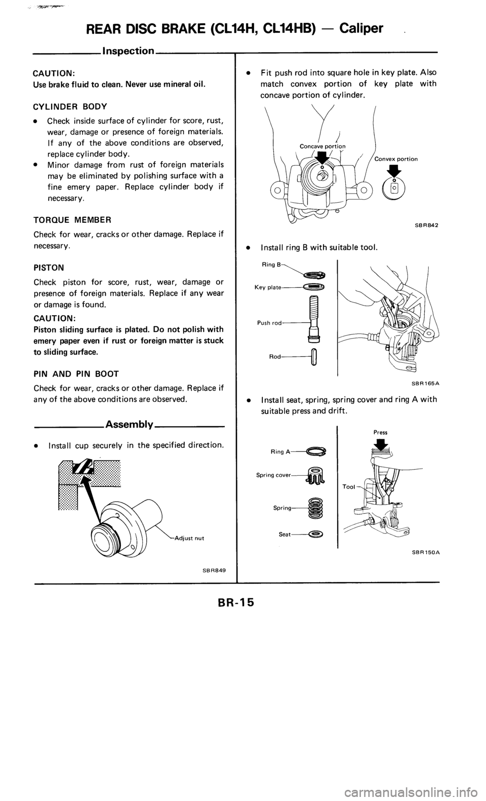 NISSAN 300ZX 1985 Z31 Brake System User Guide 