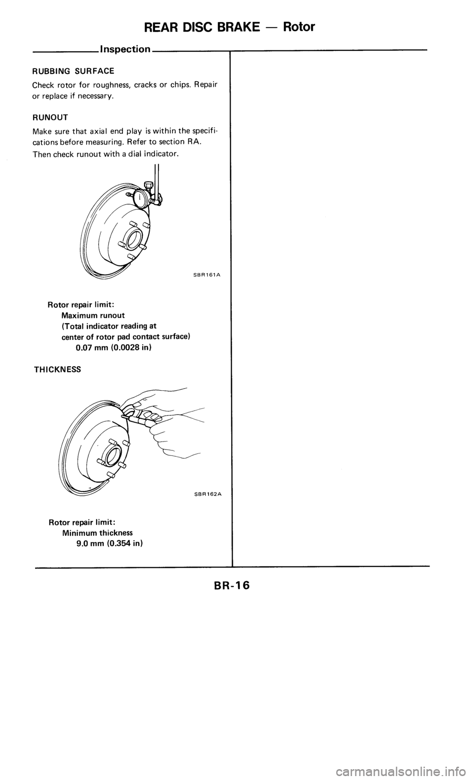 NISSAN 300ZX 1986 Z31 Brake System User Guide 