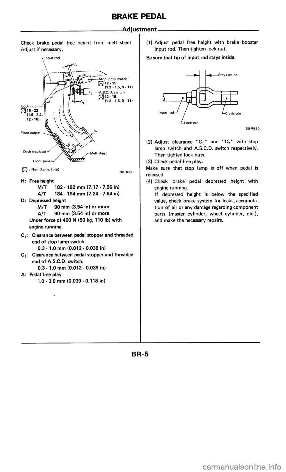 NISSAN 300ZX 1986 Z31 Brake System Workshop Manual 
