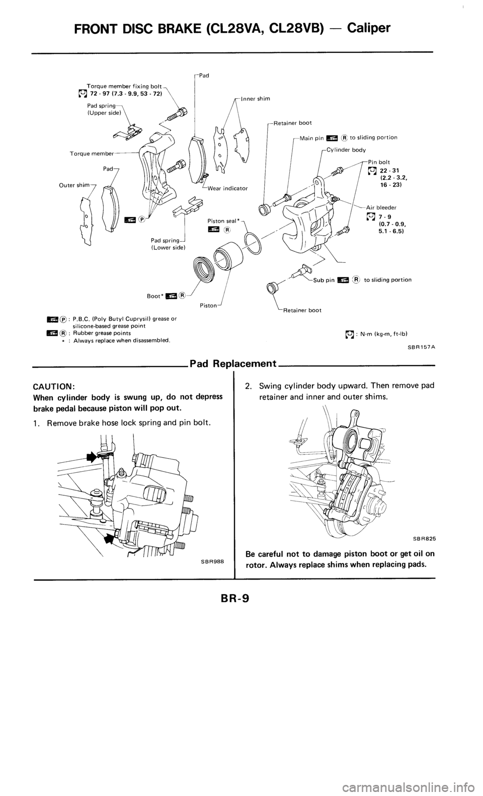 NISSAN 300ZX 1985 Z31 Brake System Workshop Manual 
