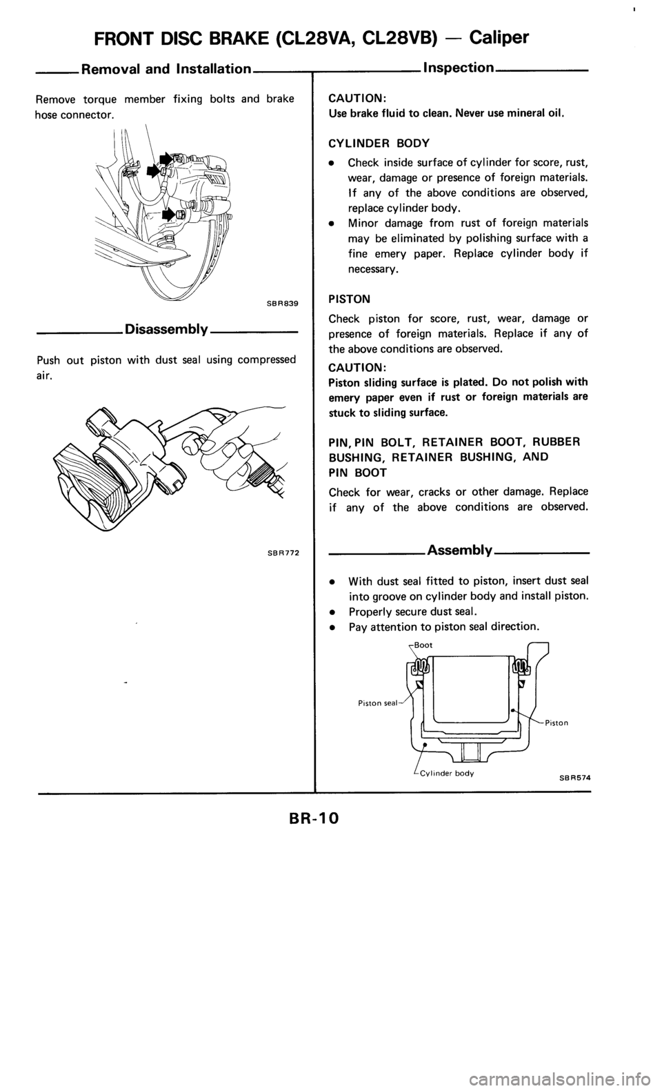 NISSAN 300ZX 1985 Z31 Brake System Workshop Manual 