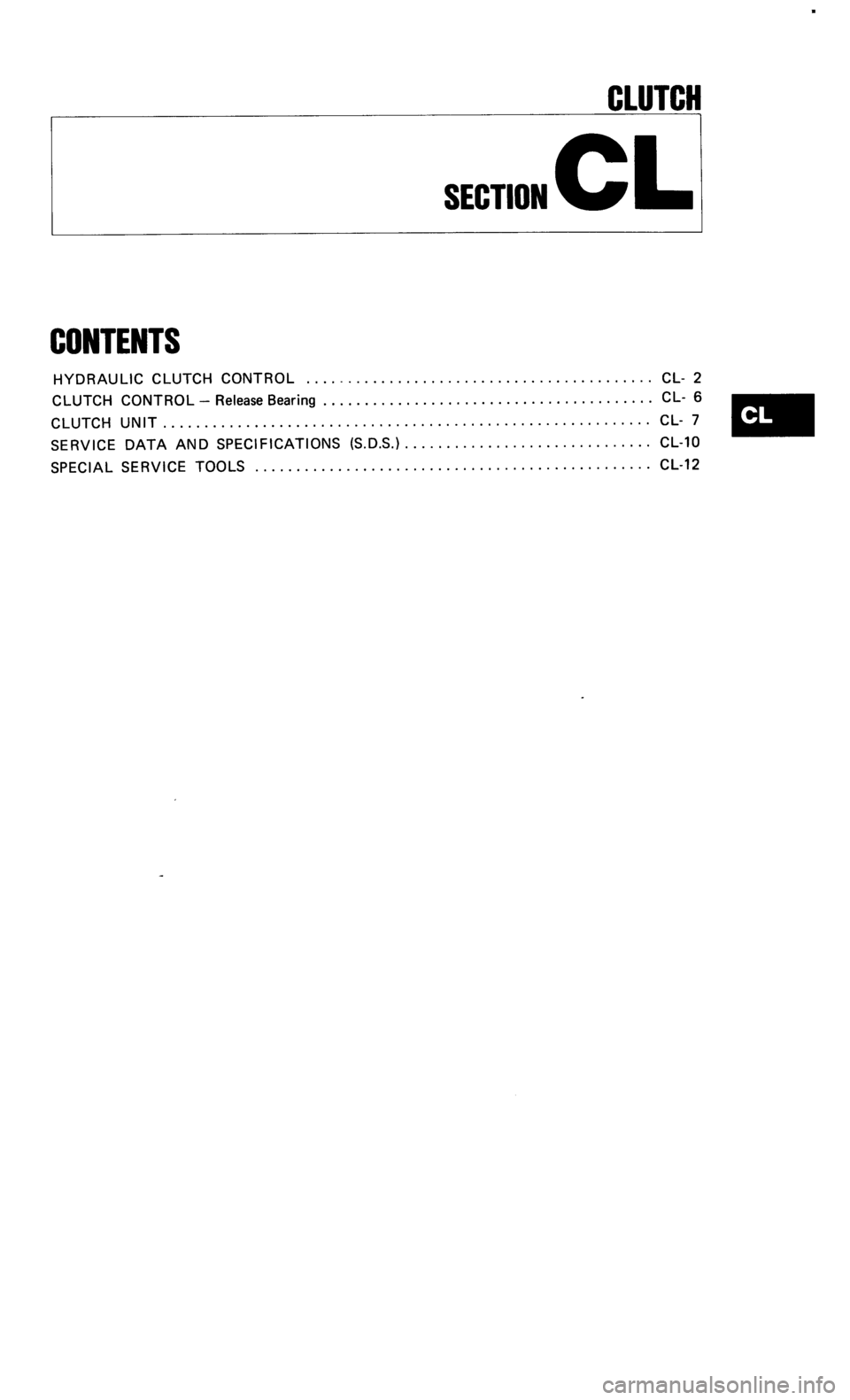 NISSAN 300ZX 1986 Z31 Clutch Workshop Manual NISSAN 300ZX 1986 Z31 Clutch Workshop Manual