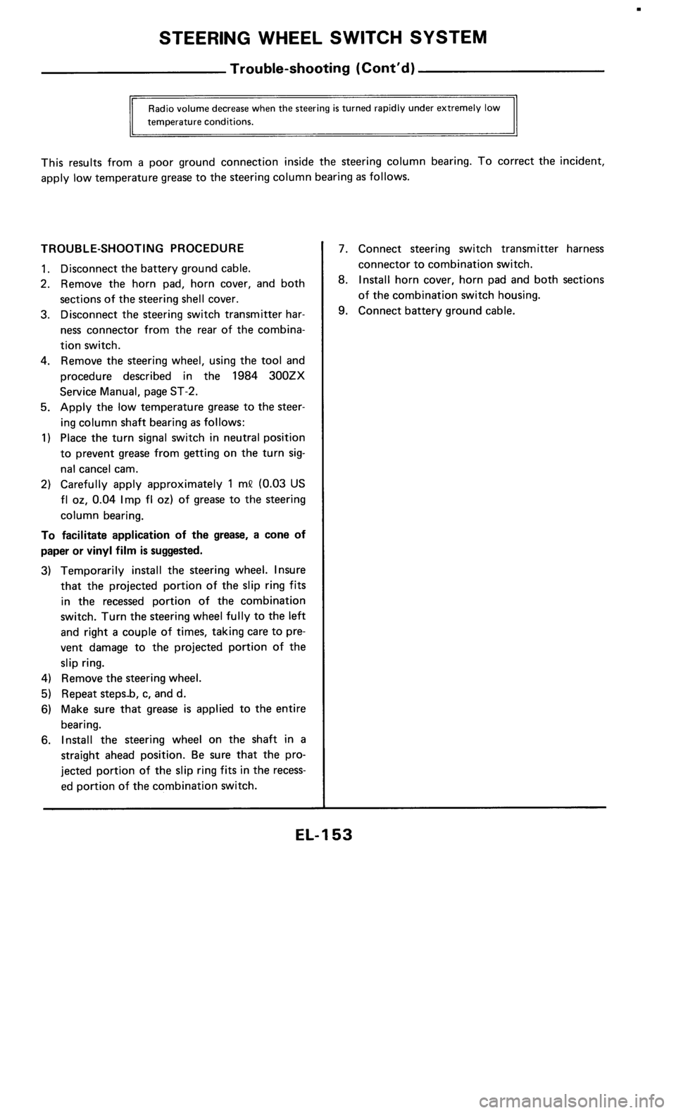 NISSAN 300ZX 1986 Z31 Electrical System Workshop Manual 