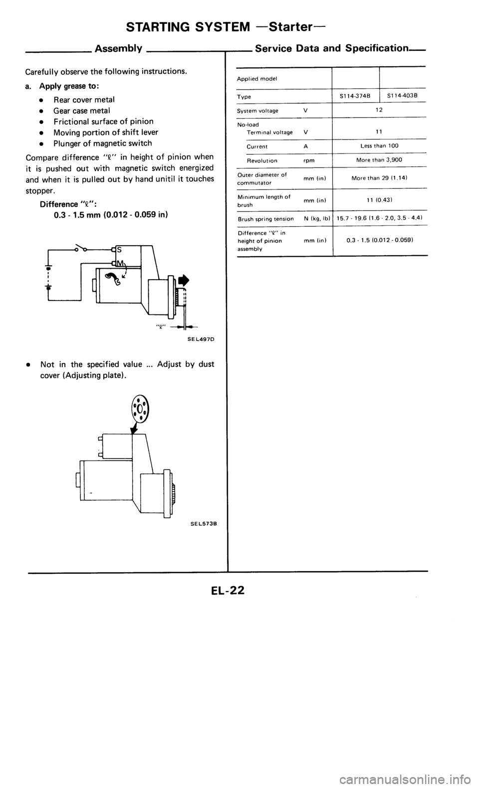 NISSAN 300ZX 1986 Z31 Electrical System Owners Manual 