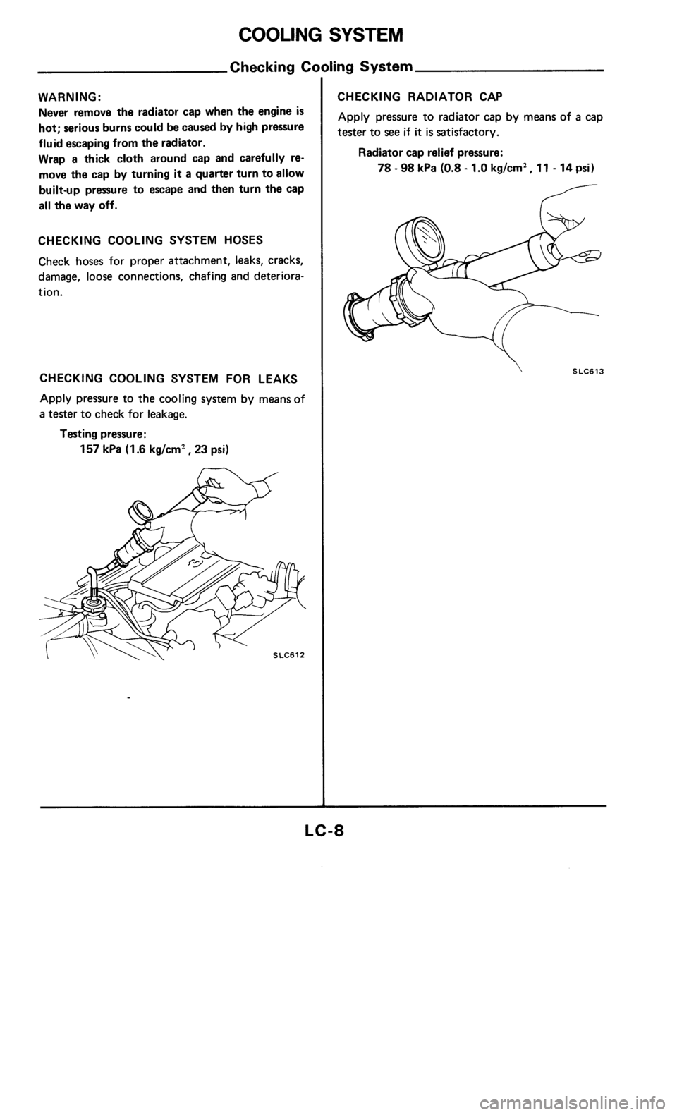 NISSAN 300ZX 1986 Z31 Engine Lubrication And Cooling System Workshop Manual 