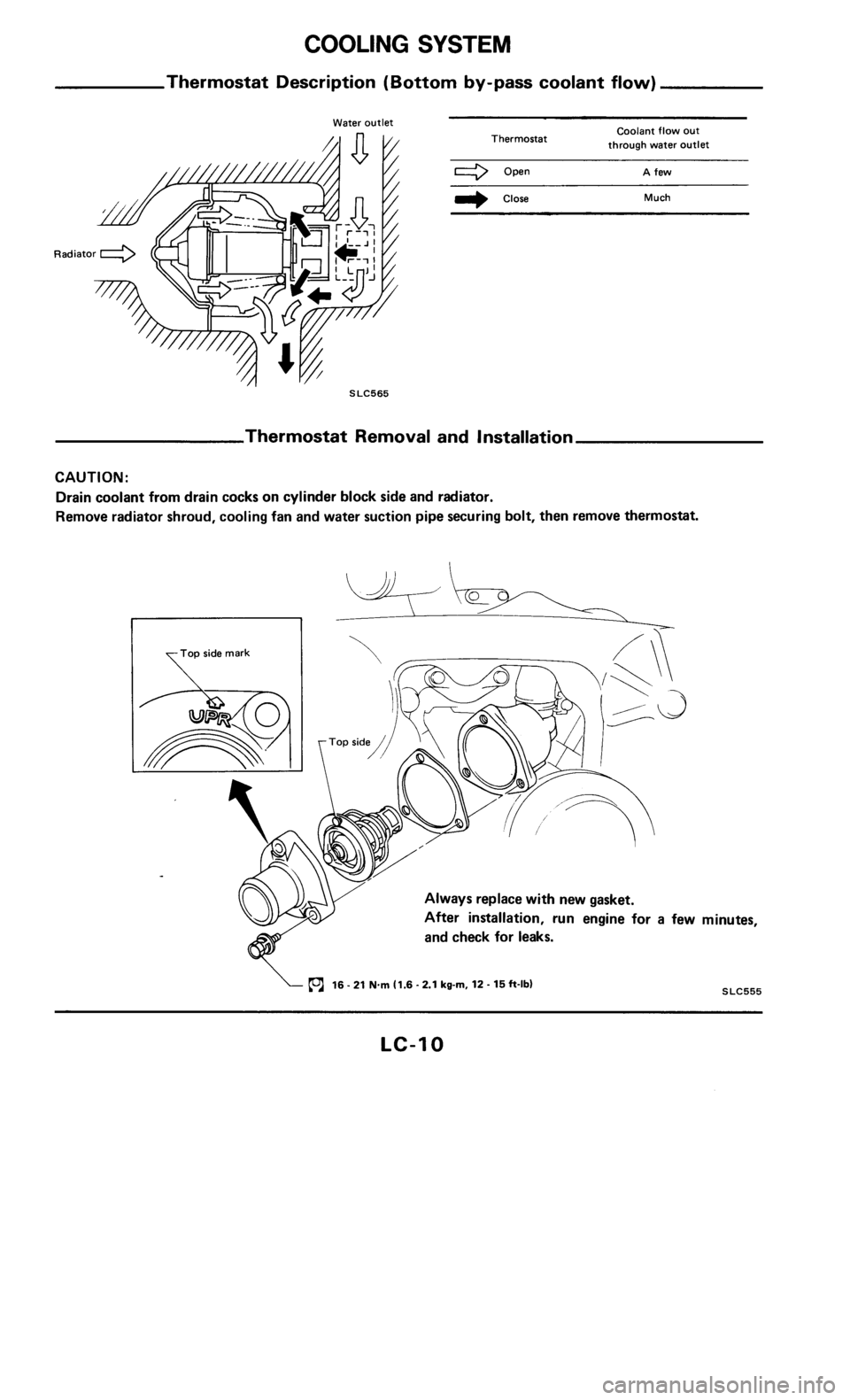NISSAN 300ZX 1986 Z31 Engine Lubrication And Cooling System Workshop Manual 
