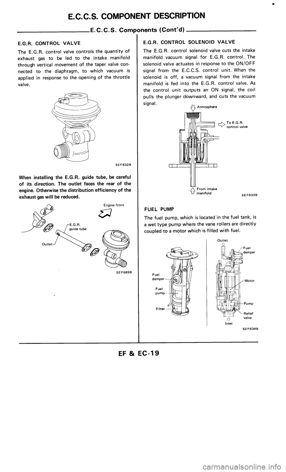 NISSAN 300ZX 1986 Z31 Engine Fuel And Emission Control System User Guide 