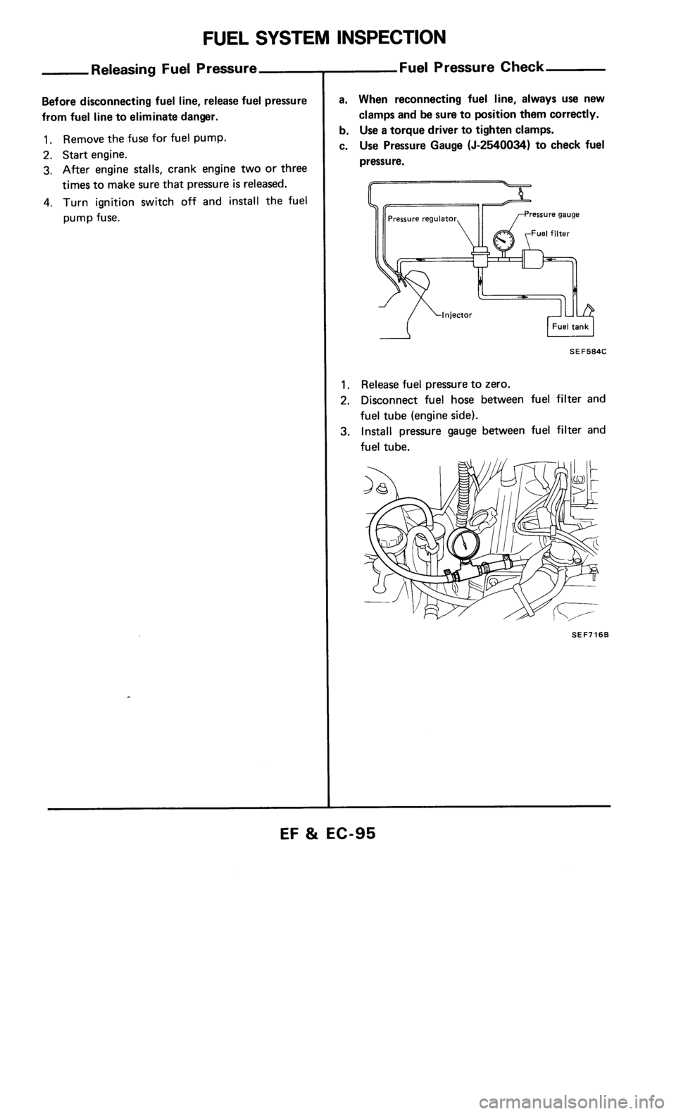 NISSAN 300ZX 1986 Z31 Engine Fuel And Emission Control System Owners Manual 