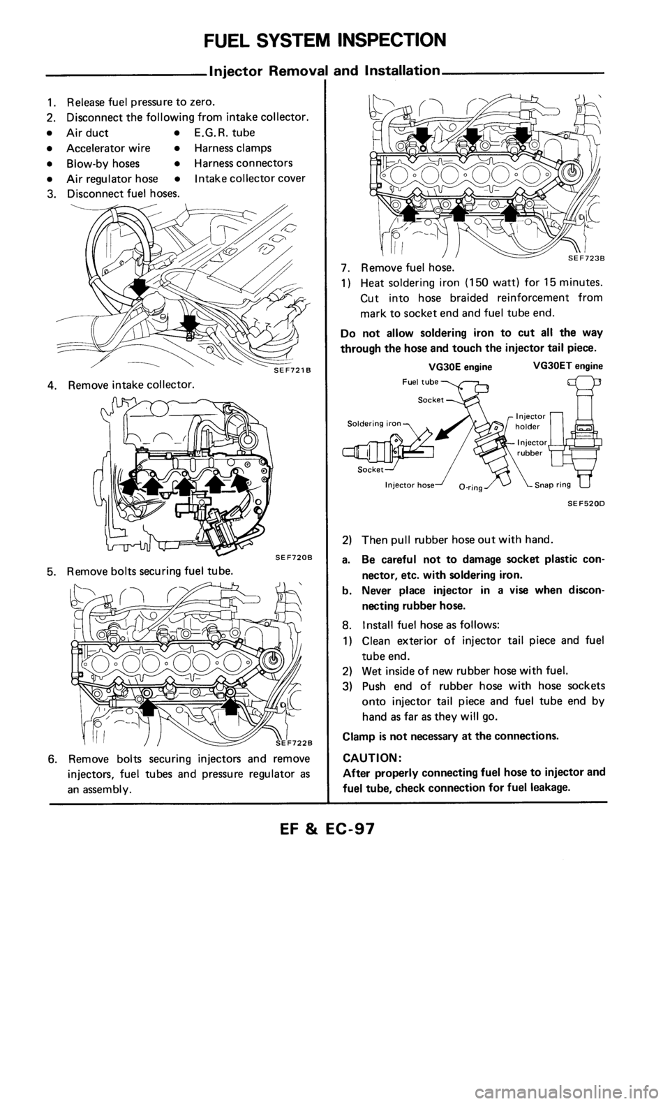 NISSAN 300ZX 1986 Z31 Engine Fuel And Emission Control System Owners Manual 