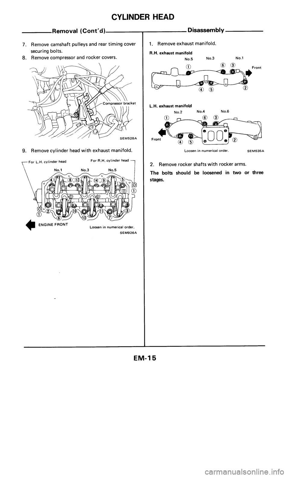 NISSAN 300ZX 1986 Z31 Engine Mechanical User Guide 