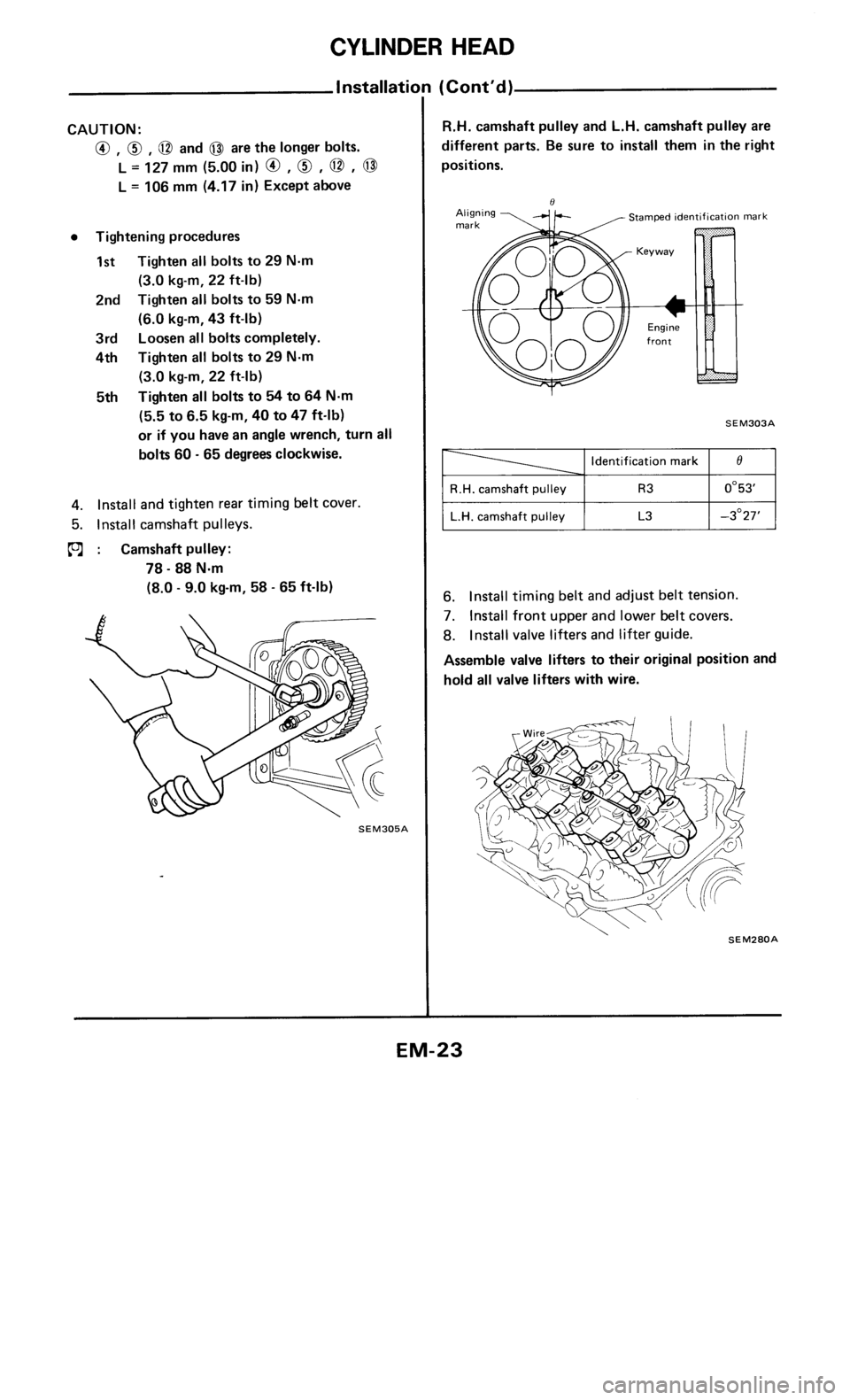 NISSAN 300ZX 1985 Z31 Engine Mechanical Owners Manual 